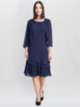 Gina Bacconi Lola Tiered Dress & Jacket, Navy