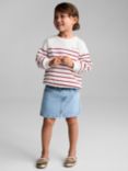 Mango Kids' Cora Cotton Stripe Sweatshirt, Natural White