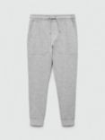 Mango Kids' Pique Cotton Jogger Trousers, Medium Grey