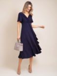 Alie Street Polka Dot Waterfall Dress, Navy