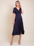 Alie Street Polka Dot Waterfall Dress, Navy