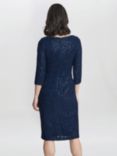 Gina Bacconi Cassandra Sequin Lace Dress, Navy