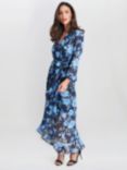 Gina Bacconi Norma Belted Maxi Dress, Navy/Multi