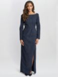 Gina Bacconi Amira Stretch Jacquard Maxi Dress, Navy