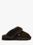 Radley Maple Lane Suede Shearling Cuff Slippers, Chocolate