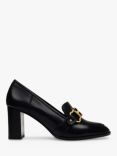 Radley Linden Mews Leather Heeled Stirrup Loafers, Black