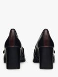 Radley Linden Mews Leather Heeled Stirrup Loafers, Black