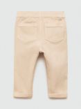 Mango Kids' Lima Cotton Stretch Trousers, Light Pastel Brown