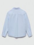 Mango Kids' Cotton Oxford Shirt, Light Pastel Blue