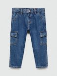 Mango Kids' Cargo Jeans, Open Blue