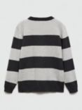 Mango Kids' Willy Striped Jumper, Charcoal