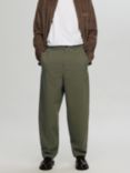 SELECTED HOMME Dennis Cotton Twill Barrel Leg Chinos, Kalamata