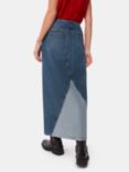 Whistles Patchwork Denim Midi Skirt, Blue