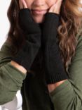 totes Isotoner Women's Soft Touch Knit Fingerless Gloves, Black