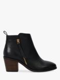 Dune Paicing Wide Fit Leather Side Zip Ankle Boots, Black