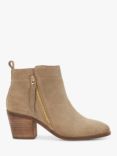 Dune Paicing Wide Fit Suede Ankle Boots, Taupe