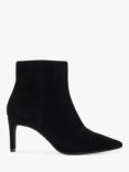 Dune Wide Fit Obsessively Suede Heeled Ankle Boots, Black