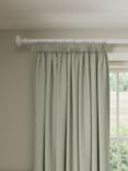 John Lewis Mara Diamond Weave Pair Lined Pencil Pleat Curtains, Sage