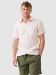 Rodd & Gunn Palm Beach Linen Slim Fit Short Sleeve Shirt, Rosewater