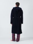 John Lewis Cosy Fleece Hooded Robe, Blue Navy