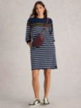 White Stuff Amy Stripe Dress, Navy/Multi