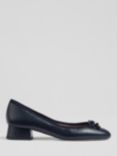 L.K.Bennett Aurelie Leather Bow Ballerina Courts, Navy