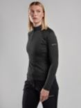 Montane Dart Zip Neck Long Sleeve T-Shirt, Black