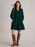 White Stuff Daria Organic Cotton Tunic Mini Dress, Dark Green