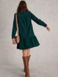 White Stuff Daria Organic Cotton Tunic Mini Dress, Dark Green