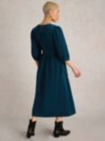 White Stuff Lucy Organic Cotton Midi Dress, Teal