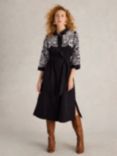 White Stuff Thyme Organic Cotton Dress, Black/White