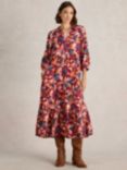 White Stuff Virginia Floral Dress, Plum/Multi