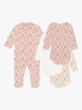 Petit Bateau Baby Floral Cotton Sleepsuit & Bodysuit Set, Multi