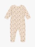 Petit Bateau Baby Floral Print Cotton Sleepsuit, Avalanche/Multi