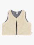 Petit Bateau Baby Sherpa Sleeveless Jacket, Avalanche