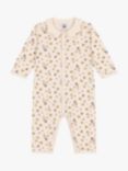 Petit Bateau Baby Cotton Floral Print Footless Sleepsuit, Avalanche/Multi