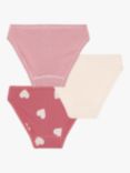 Petit Bateau Kids' Stripe/Plain/Heart Knickers, Pack of 3, Variante 1