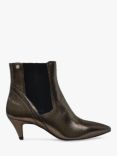 Radley Point Street Leather Metallic Cone Heeled Boots, Pewter