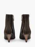 Radley Point Street Leather Metallic Cone Heeled Boots, Pewter