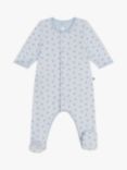 Petit Bateau Baby Tiny Stars Cotton Velour Sleepsuit, Gomme/Beach