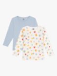 Petit Bateau Kids' Long Sleeve Cotton Tops, Pack of 2, Multi