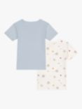 Petit Bateau Kids' Cotton Space T-Shirts, Pack of 2, Multi