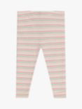 Petit Bateau Baby Cotton Stripe Leggings, Avalanche/Multico