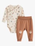 Lindex Baby Forest Bodysuit and Trousers Set, Brown