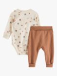 Lindex Baby Forest Bodysuit and Trousers Set, Brown