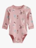 Lindex Baby Animal Print Bodysuit, Dusty Pink