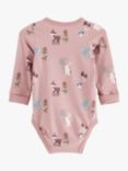 Lindex Baby Animal Print Bodysuit, Dusty Pink