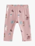 Lindex Baby Animal Print Leggings, Dusty Pink