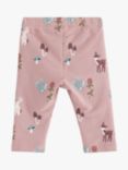 Lindex Baby Animal Print Leggings, Dusty Pink