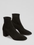 L.K.Bennett Grove Suede Stretch Ankle Boots, Black